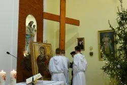 Symbole ŚDM w kaplicy Sióstr Elżbietanek w Grudziądzu