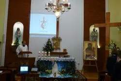 Symbole ŚDM w kaplicy Sióstr Elżbietanek w Grudziądzu
