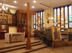 Symbole ŚDM w Wyższym Seminarium Duchownym w Toruniu
