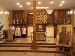 Symbole ŚDM w Wyższym Seminarium Duchownym w Toruniu
