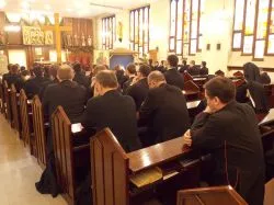 Symbole ŚDM w Wyższym Seminarium Duchownym w Toruniu