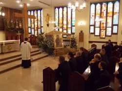 Symbole ŚDM w Wyższym Seminarium Duchownym w Toruniu