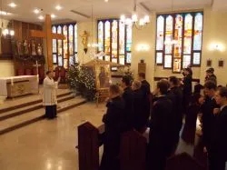 Symbole ŚDM w Wyższym Seminarium Duchownym w Toruniu