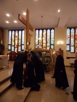 Symbole ŚDM w Wyższym Seminarium Duchownym w Toruniu
