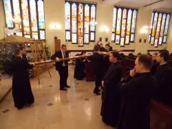 Symbole ŚDM w Wyższym Seminarium Duchownym w Toruniu