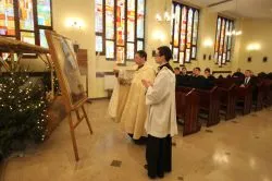 Symbole ŚDM w Wyższym Seminarium Duchownym w Toruniu