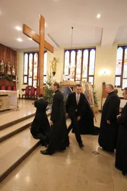Symbole ŚDM w Wyższym Seminarium Duchownym w Toruniu