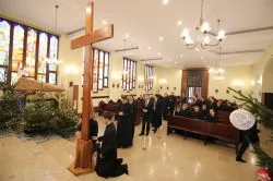 Symbole ŚDM w Wyższym Seminarium Duchownym w Toruniu