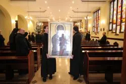 Symbole ŚDM w Wyższym Seminarium Duchownym w Toruniu