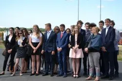 Odsłonięcie tablicy upamiętniającej wizytę św. Jana Pawła II w Toruniu