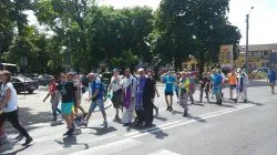 Grupa niebieska w drodze do Matki Bożej