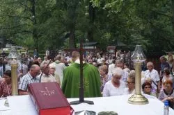 Poświęcenie figury św. Barbary na toruńskiej Barbarce